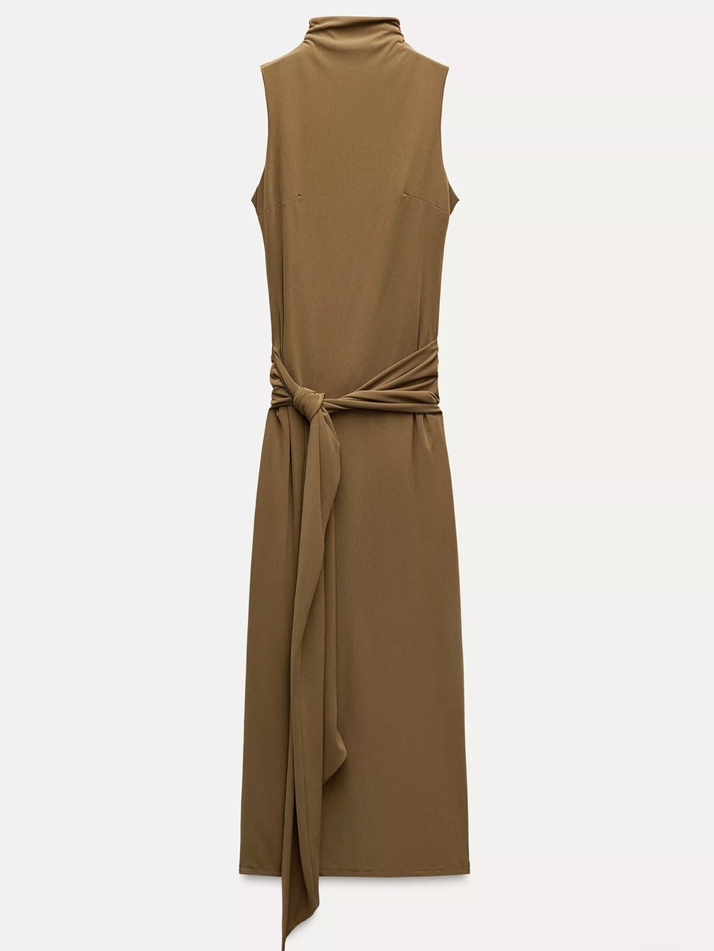 Zara Sleeveless High-Neck Maxi Dress in Olive